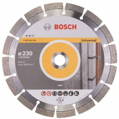 BOSCH Diamanttrennscheibe Expert für Universal, 230 x 22,23 x 2,4 x 12 mm, 2608602568