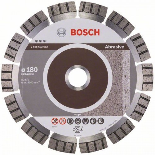 BOSCH Diamanttrennscheibe Best for Abrasive, 180 x 22,23 x 2,4 x 12 mm 2608602682