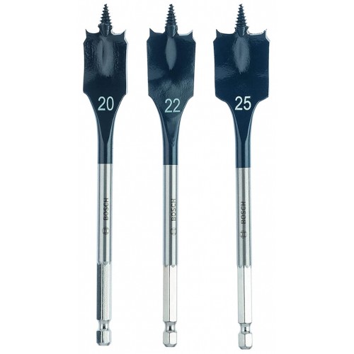 BOSCH Flachfräsbohrer-Set Self Cut Speed, 3-teilig, 20 -25 mm, 2608587011