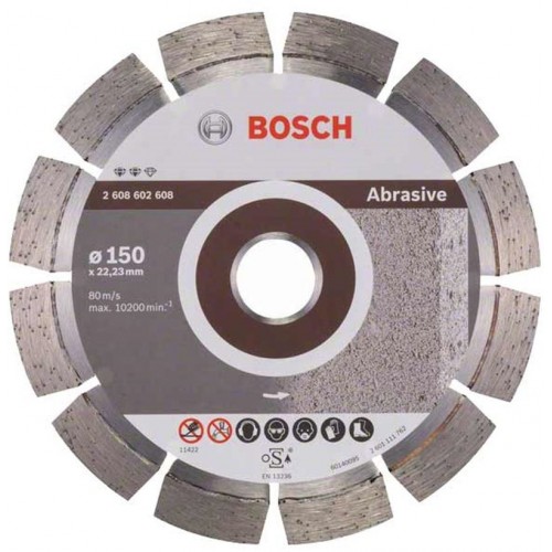 BOSCH Diamanttrennscheibe Expert for Abrasive, 150 x 22,23 x 2,4 x 12 mm 2608602608