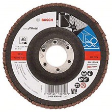 BOSCH Fächerschleifscheibe X571, Best for Metal,gewinkelt,115mm,40, Glasgewebe 2608605450