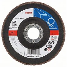 BOSCH Expert for Metal Fächerschleifscheibe X551, 125x22,23mm, 80, gewinkelt 2608606718