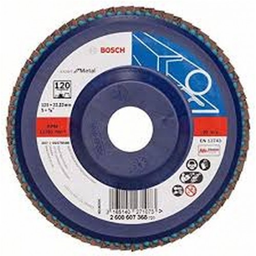 BOSCH Expert for Metal Fächerschleifscheibe X551, 115x 22,23mm, G120, gerade 2608607364