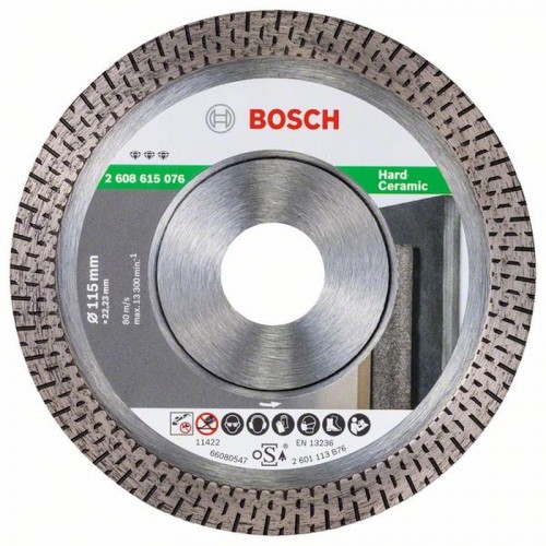 Bosch Diamanttrennscheibe Best for Hard Ceramic, 115 x 22,23 x 1,4 x 10 mm, 2608615076 Bosch Diamanttrennscheibe Best for Hard Ceramic, 115 x 22,23 x 1,4 x 10 mm, 2608615076