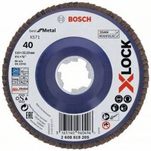 BOSCH X-LOCK Best for Metal Fächerscheibe, X571, 115x22,23mm, 40, 2608619205