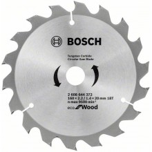 Bosch Kreissägeblatt Eco for Wood, 160x20x2,2/1,4 z18, 2608644372
