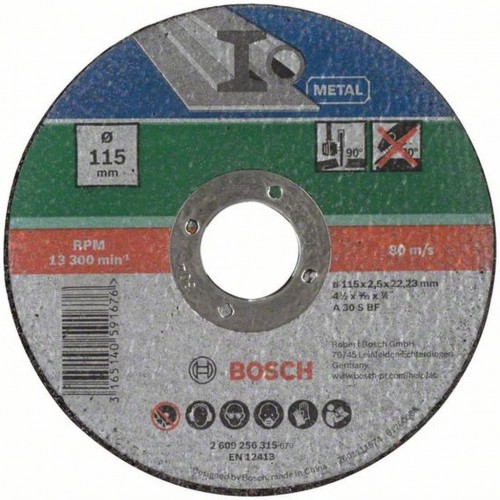 BOSCH Trennscheibe Metall 115 mm o x 2.5 mm gerade 2609256315
