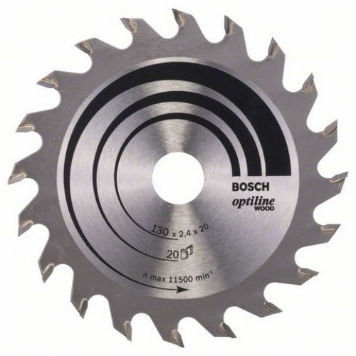 Bosch Kreissägeblatt Optiline Wood für Handkreissägen, 130 x 20/16 x 2,4 mm, 2608640582