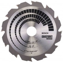 BOSCH Construct Wood Kreissägeblätter 190x2,6/1,6 mm 2608640633