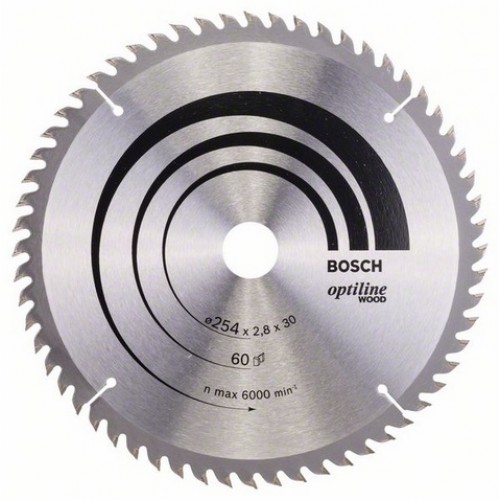 Bosch Kreissägeblatt Optiline Wood für Kapp-und Gehrungssägen, 254 mm 2608640444