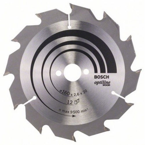 Bosch Optiline Wood 160 x 20/16 x 2,6 mm, 12 2608641173