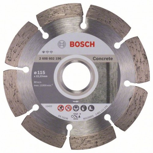 BOSCH Diamanttrennscheibe Standard for Concrete 115 mm 2608602196 BOSCH Diamanttrennscheibe Standard for Concrete 115 mm 2608602196