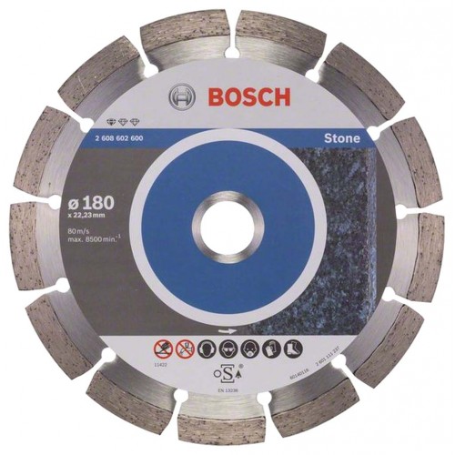 Bosch Diamanttrennscheibe Standard for Stone, 180 x 22,23 x 2 x 10 mm, 1er-Pack