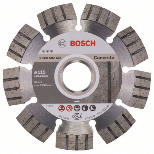 Bosch Diamanttrennscheibe Best for Concrete, 115 x 22,23 x 2,2 x 12 mm