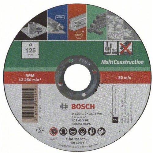 BOSCH Trennscheibe gerade, Multi Construction, 125x1mm 1St 2609256307
