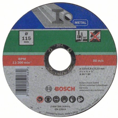 BOSCH Trennscheibe gerade, Metall, Durchmesser 115x1,6mm 1St. 2609256314