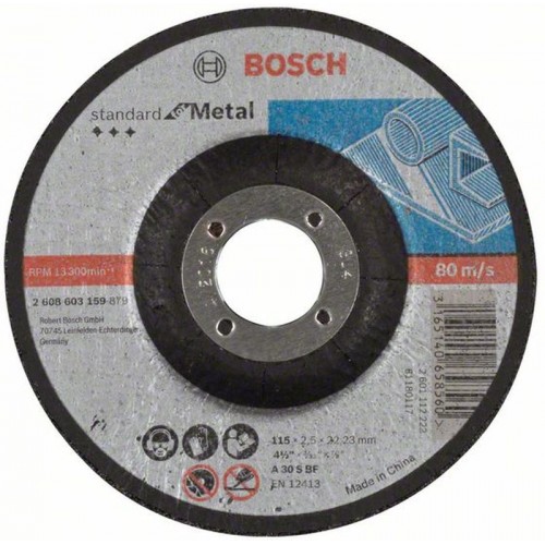 BOSCH Trennscheibe gekröpft Standard for Metal A 30 S BF, 115mm, 22,23mm, 2,5mm 2608603159