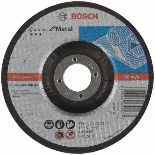 BOSCH Trennscheibe gekröpft Standard for Metal A 30 S BF, 125mm, 2,5mm 2608603160