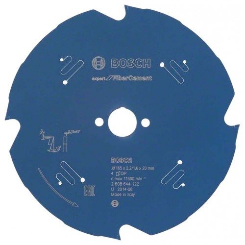 Bosch Kreissägeblatt Expert for Fiber Cement, 165 x 20 x 2,2 mm, 4, 2608644122