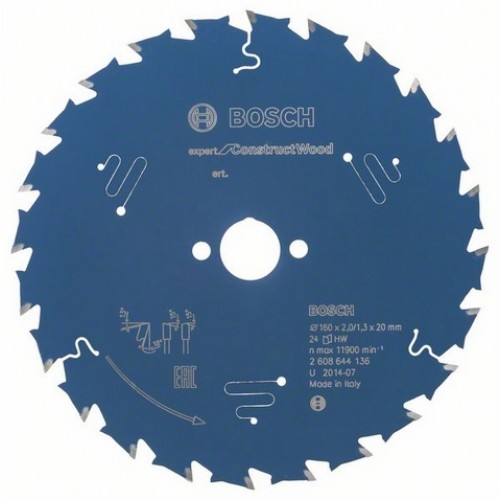BOSCH Kreissägeblatt Expert for Construct Wood, 160 x 20 x 2,0 mm, 24 2608644136 BOSCH Kreissägeblatt Expert for Construct Wood, 160 x 20 x 2,0 mm, 24 2608644136