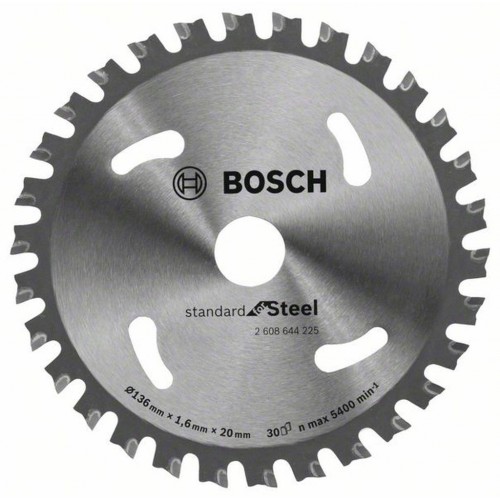 Bosch Kreissägeblatt Standard for Steel, 136 x 20 x 1,6, 30, 2608644225