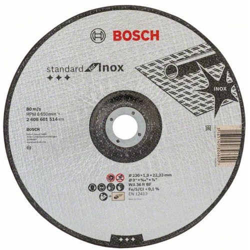 BOSCH Trennscheibe gekröpft Standard for Inox WA 36 R BF, 230 mm, 1,9 mm 2608601514