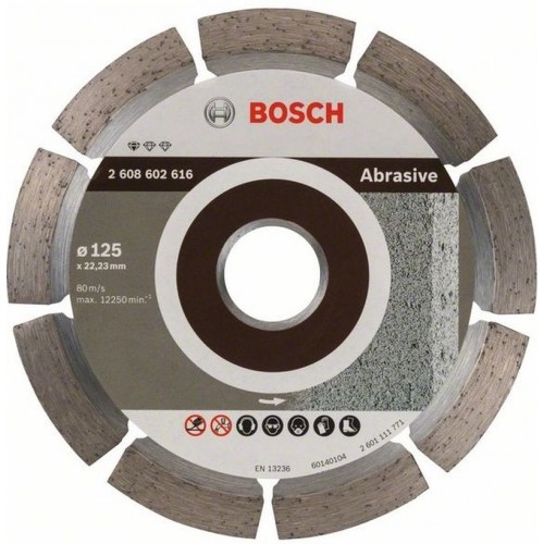 BOSCH Diamanttrennscheibe Standard for Abrasive, 125 x 22,23 x 6 x 7 mm 2608602616