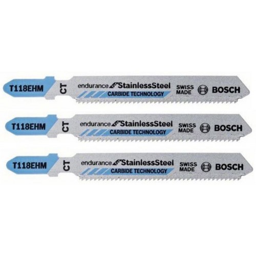 BOSCH Stichsägeblatt T 118 EHM Carbide Special for Inox 3er-Pack 2608630665