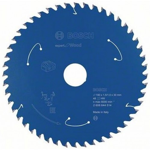 BOSCH Akku-Kreissägeblatt Expert for Wood, 190x1,5/1x30, 48 Zähne 2608644514