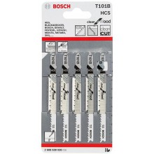 BOSCH Accessories Stichsägeblatt T 101 B, Clean for Wood, 5er-Pack 2608630030