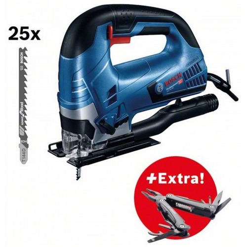 BOSCH GST 90 BE Stichsäge, (+ 25 x Stich-SÄGEBLÄTTER) +Swiss Peak 060158F000