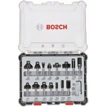 BOSCH Freihandfräser-Set, 6-mm-Schaft, 15-teilig 2607017471