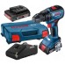 BOSCH GSB 18V-50 PROFESSIONAL Akku-Schlagbohrschrauber, 18V 2x2.0Ah 06019H5100