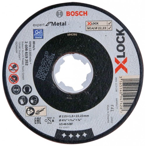 BOSCH X-LOCK Expert for Metal Trennscheibe gerade, 125×2,5×22,23mm 2608619255
