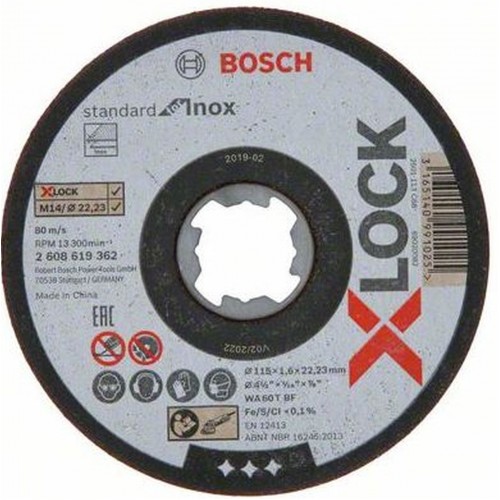 BOSCH X-LOCK Standard for Inox, T41, 115 x 1,6 x 22,23 mm 2608619362