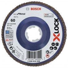BOSCH X-LOCK Best for Metal Fächerscheibe X571, 115x22,23mm, G80, 2608619207