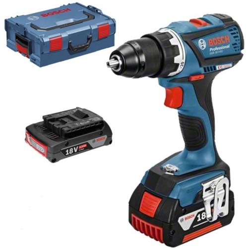 BOSCH GSR 18 V-EC Professional Ak­ku-Bohr­schrau­ber , L-BOXX, 2x Akkus 2,0Ah, 06019E8107