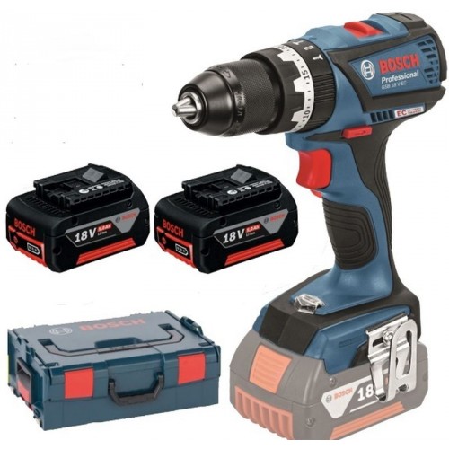 BOSCH GSB 18 V-EC Professional Akku-Schlagbohrschrauber, L-BOXX, 2×2,0 Li-ion 06019E9105