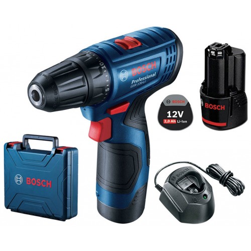 BOSCH GSR 120-LI Akku-Bohrschrauber 2x GBA 12V 2.0Ah 06019G8000