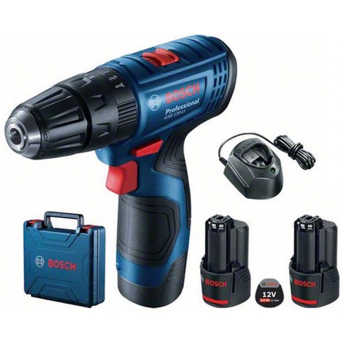 Bosch GSB 120-LI Akku-Schlagbohrschrauber 2x 12V 2.0Ah, 06019G8100