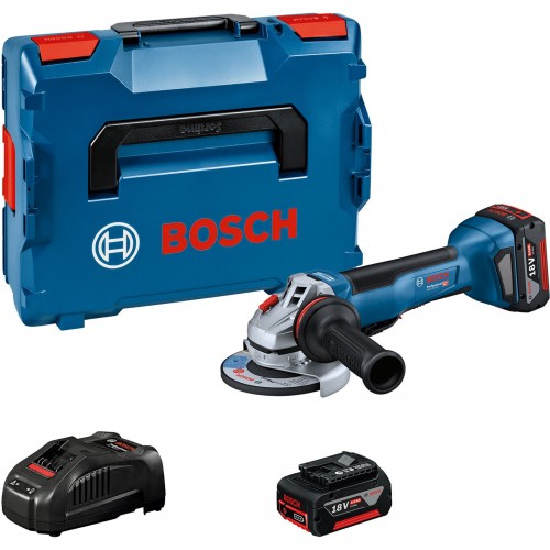 BOSCH GWS 18V-10 P Akku Winkelschleifer, 2x 5,0Ah, L-BOXX 06019J4101