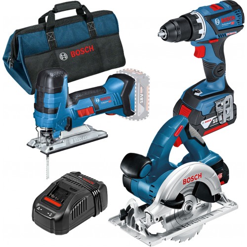 BOSCH Set: GSR 18V-60 C + GST 18V-LI + GKS 18 V-LI 0615990K1E