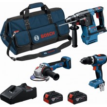BOSCH PROFESSIONAL Werkzeug-Set 18V GSB+GBH+GWS+2× 5.0+GAL18V-40 0615A002M4