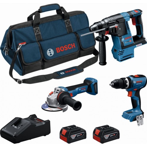 BOSCH PROFESSIONAL Werkzeug-Set 18V GSB+GBH+GWS+2× 5.0+GAL18V-40 0615A002M4 BOSCH PROFESSIONAL Werkzeug-Set 18V GSB+GBH+GWS+2× 5.0+GAL18V-40 0615A002M4