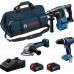 BOSCH PROFESSIONAL Werkzeug-Set 18V GSB+GBH+GWS+2× 5.0+GAL18V-40 0615A002M4