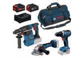 BOSCH PROFESSIONAL Werkzeug-Set GSR + GBH + GWS + 1× GBA 5,0Ah + 1× EXBA + GAL 0615A500AJ