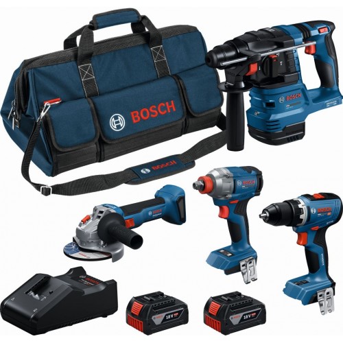 BOSCH PROFESSIONAL Werkzeugset GSR + GDX + GBH + GWS + 2× 5,0 Ah + GAL18V-40 0615A500BK