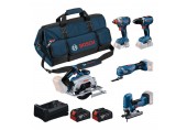 BOSCH Werkzeug-Set PROFESSIONAL GSR + GDX + GKS + GOP + GST + 2× 5,0 Ah 0615A500BV