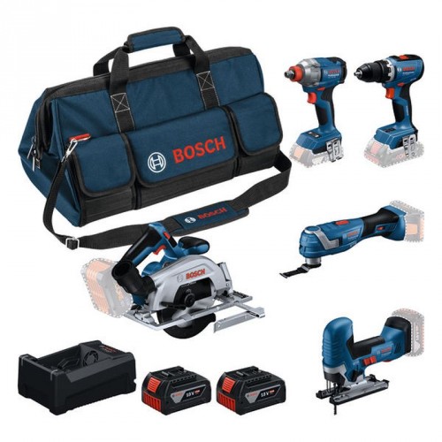 BOSCH Werkzeug-Set PROFESSIONAL GSR + GDX + GKS + GOP + GST + 2× 5,0 Ah 0615A500BV BOSCH Werkzeug-Set PROFESSIONAL GSR + GDX + GKS + GOP + GST + 2× 5,0 Ah 0615A500BV
