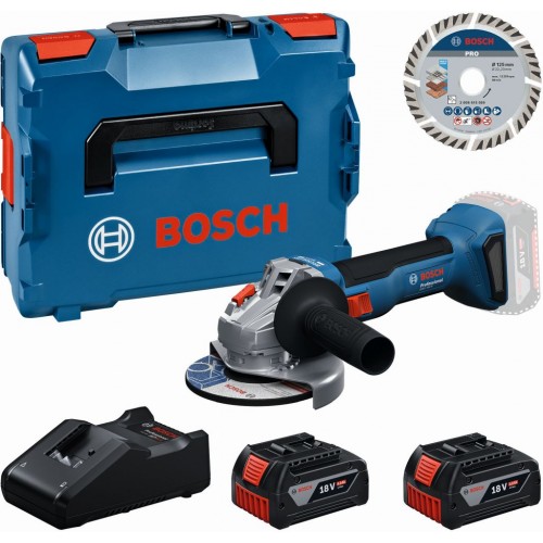 BOSCH GWS 18V-8 PROFESSIONAL Werkzeugset 2× GBA 4.0Ah +Scheibe + L-BOXX 0615A500E7 BOSCH GWS 18V-8 PROFESSIONAL Werkzeugset 2× GBA 4.0Ah +Scheibe + L-BOXX 0615A500E7